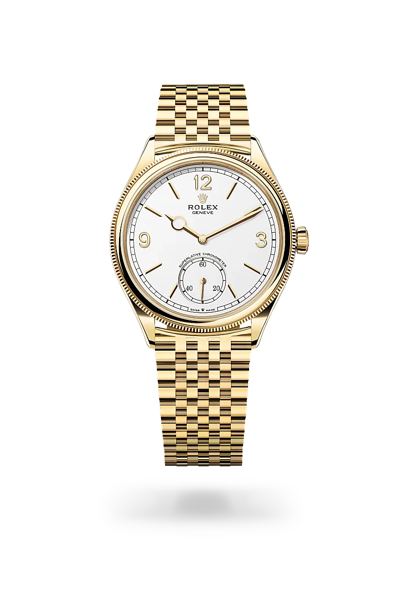 Rolex  1908 in 39 mm, 18 kt yellow gold, polished finish