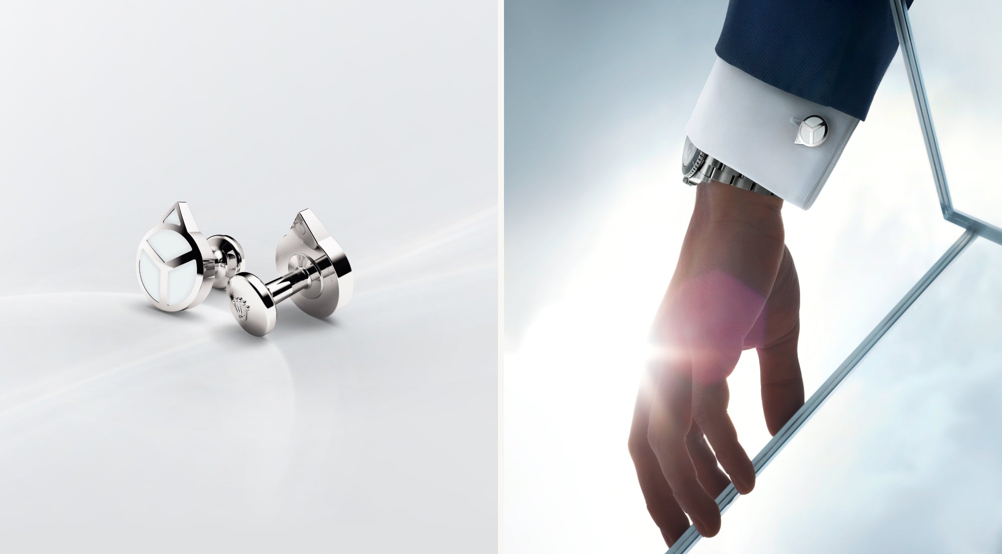 Man wearing Rolex accessories Chromalight cufflinks