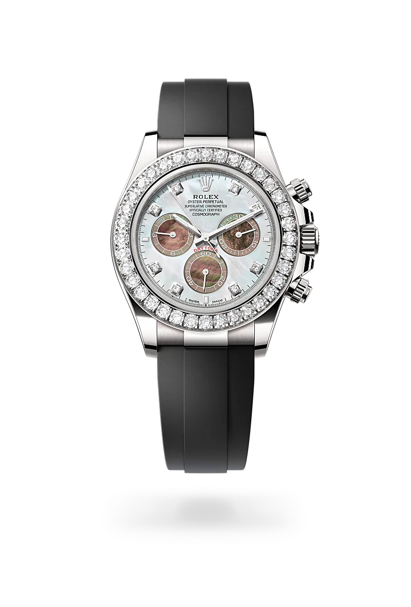 Rolex  Cosmograph Daytona in Oyster, 40 mm, white gold and diamonds