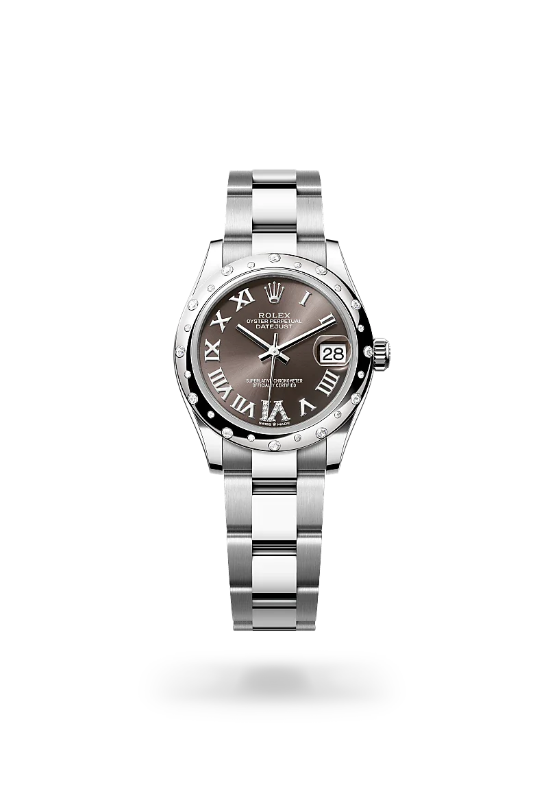 Rolex  Datejust 31 in Oyster, 31 mm, Oystersteel, white gold and diamonds