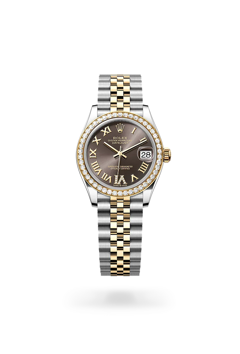 Rolex  Datejust 31 in Oyster, 31 mm, Oystersteel, yellow gold and diamonds