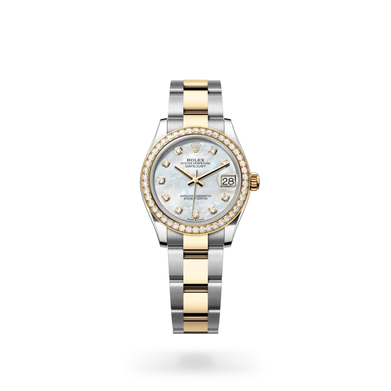 Rolex  Datejust 31 in Oyster, 31 mm, Oystersteel, yellow gold and diamonds