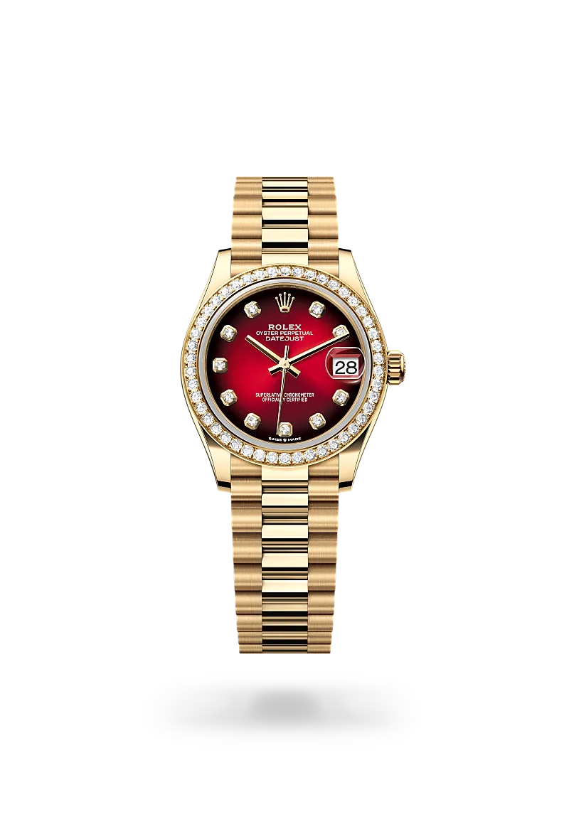 Rolex  Datejust 31 in Oyster, 31 mm, yellow gold and diamonds