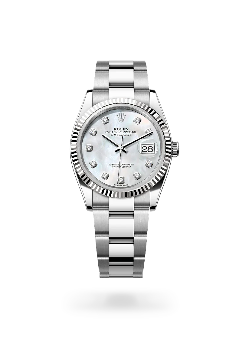 Rolex  Datejust 36 in Oyster, 36 mm, Oystersteel and white gold