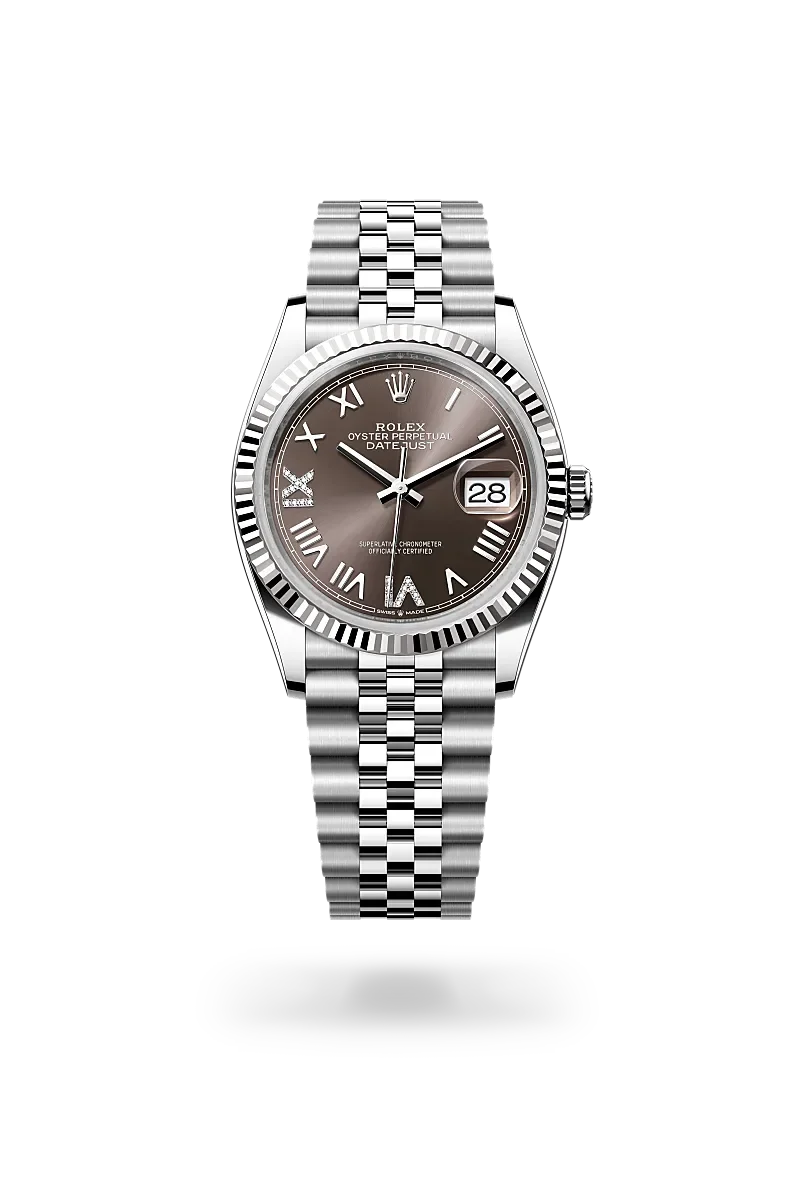 Rolex  Datejust 36 in Oyster, 36 mm, Oystersteel and white gold