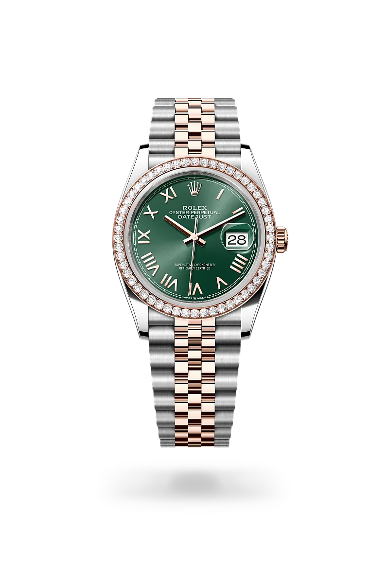 Rolex  Datejust 36 in Oyster, 36 mm, Oystersteel, Everose gold and diamonds