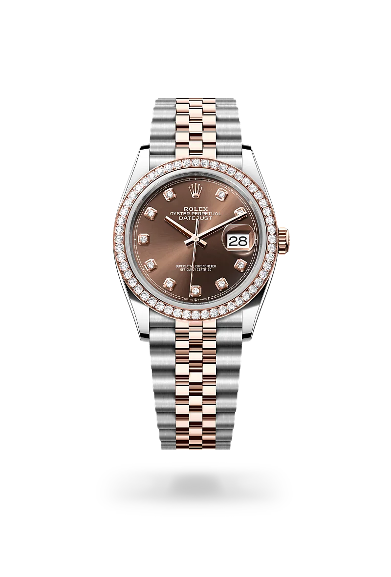 Rolex  Datejust 36 in Oyster, 36 mm, Oystersteel, Everose gold and diamonds