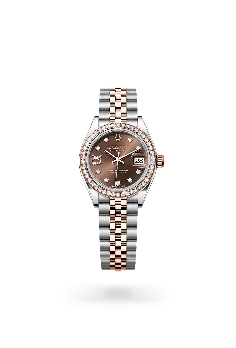 Rolex  Lady-Datejust in Oyster, 28 mm, Oystersteel, Everose gold and diamonds