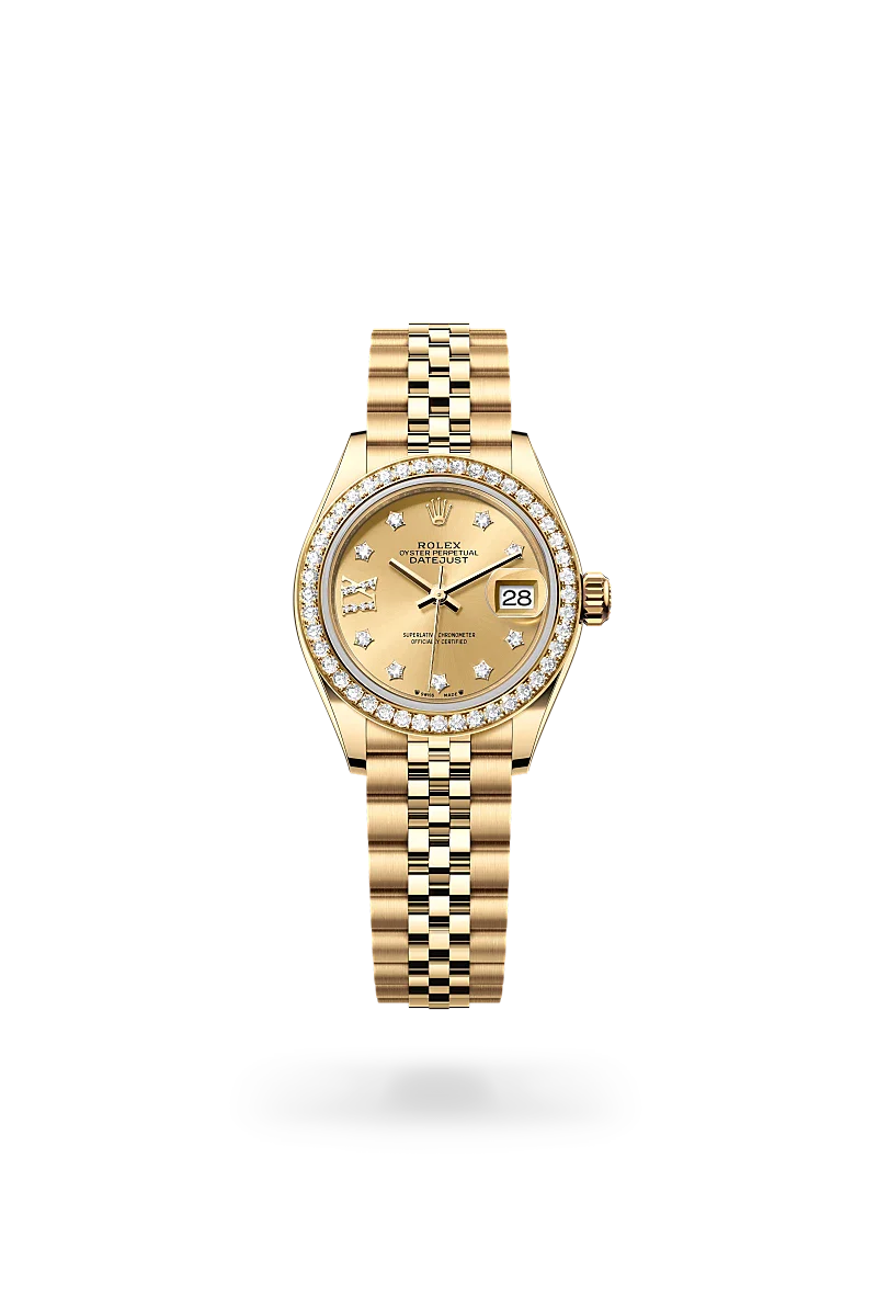 Rolex  Lady-Datejust in Oyster, 28 mm, yellow gold and diamonds