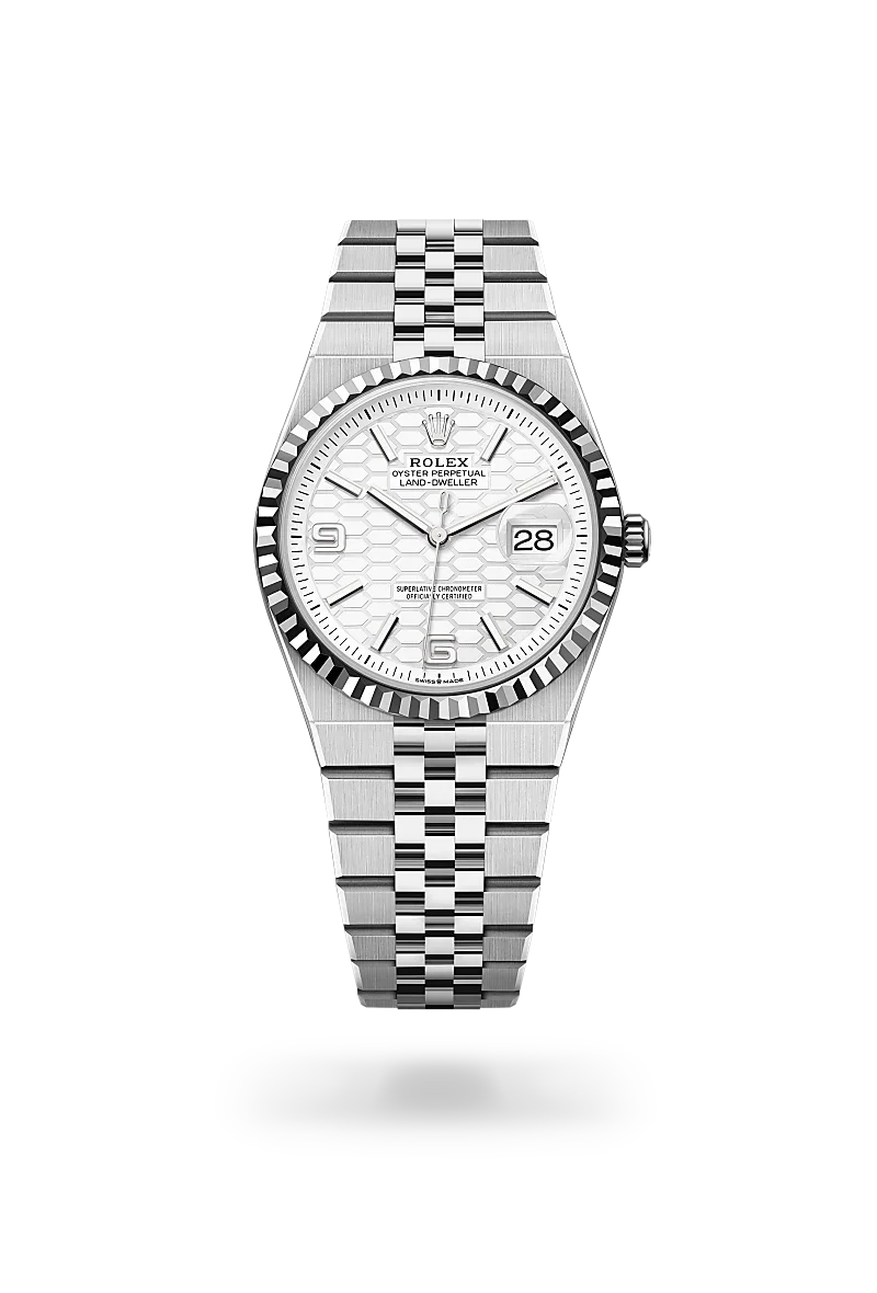 Rolex  Land-Dweller 36 in Oyster, 36 mm, Oystersteel and white gold