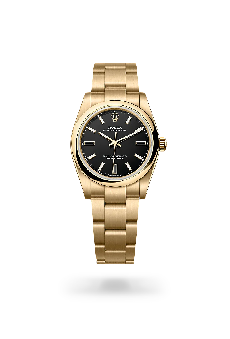 Rolex  Oyster Perpetual 34 in Oyster, 34 mm, yellow gold