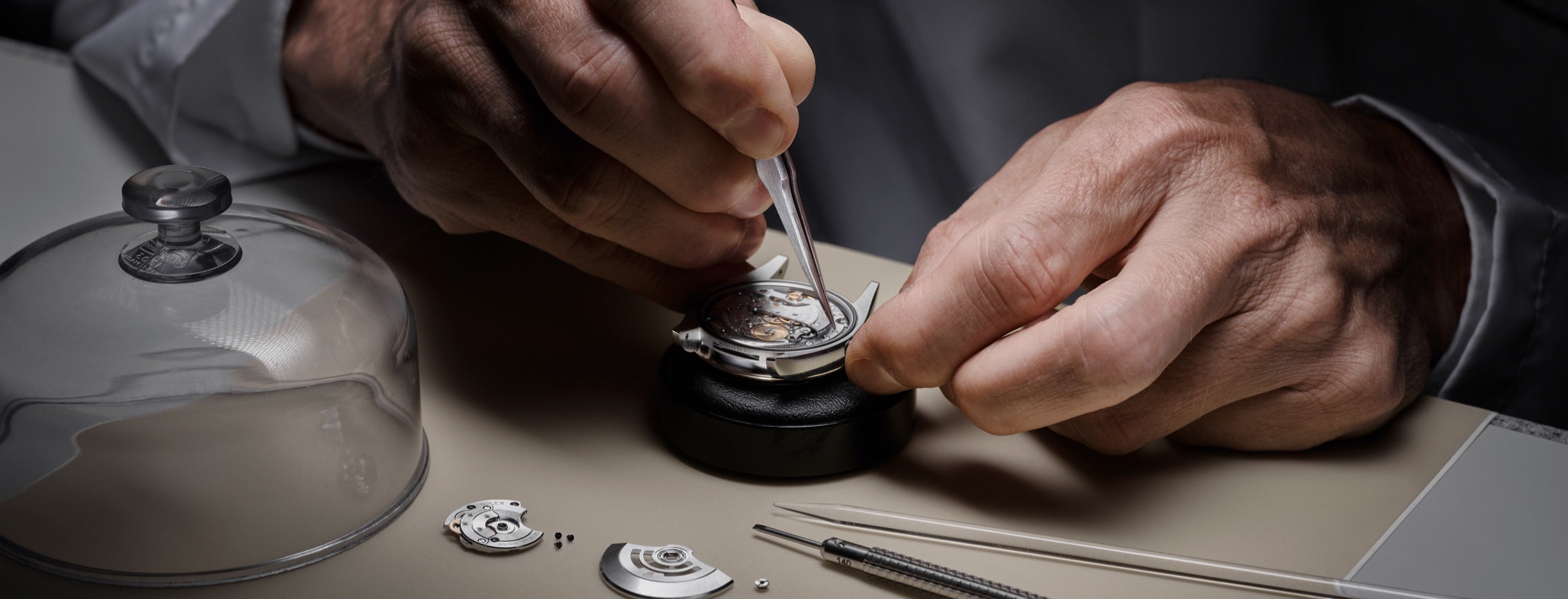 Rolex watch receiving inspection and repair by an authorized and Rolex-trained watchmaker