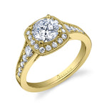 Andreanne - Vintage Engagement Ring with Cushion Halo