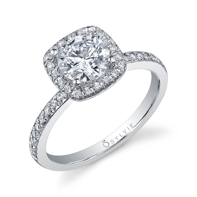 Lisette - Round Cushion Halo Engagement Ring
