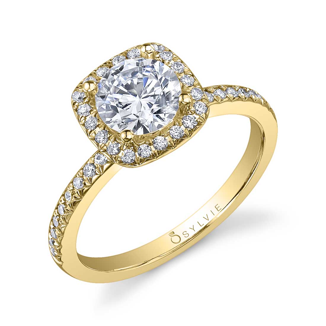 Lisette - Round Cushion Halo Engagement Ring