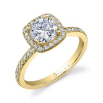 Lisette - Round Cushion Halo Engagement Ring