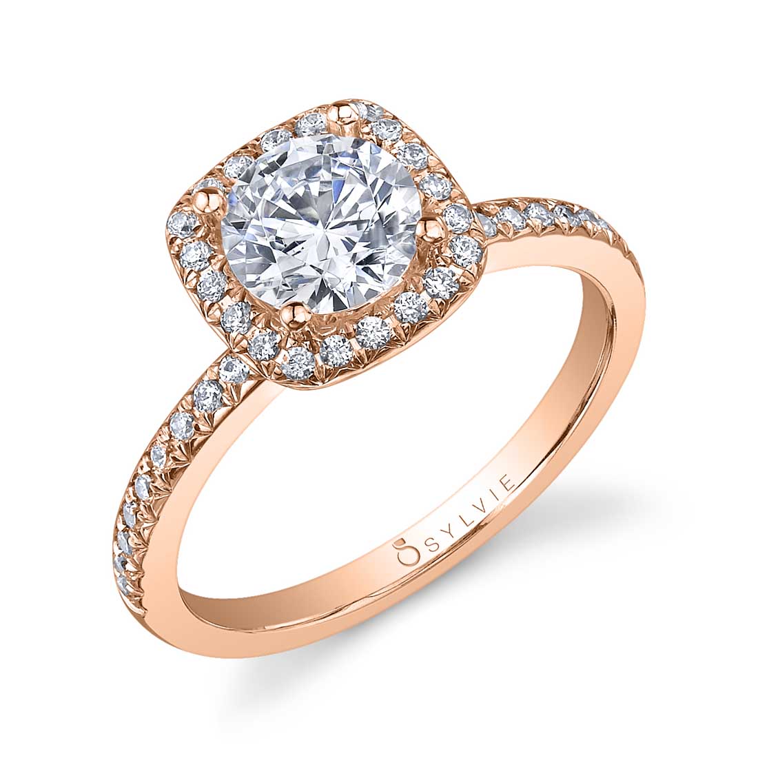 Lisette - Round Cushion Halo Engagement Ring