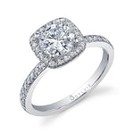 Lisette - Round Cushion Halo Engagement Ring