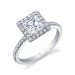 Morgan - Princess Cut Engagement Ring with Halo
