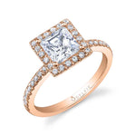 Morgan - Princess Cut Engagement Ring with Halo