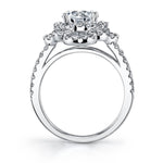 Danielle - Unique Flower Engagement Ring with Split Shank