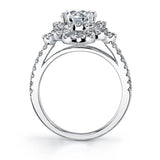 Danielle - Unique Flower Engagement Ring with Split Shank