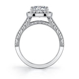 Dior - Vintage Inspired Halo Baguette Engagement Ring