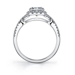 Faustine - Classic Spiral Halo Engagement Ring