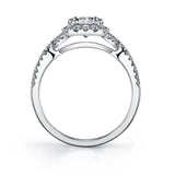Faustine - Classic Spiral Halo Engagement Ring