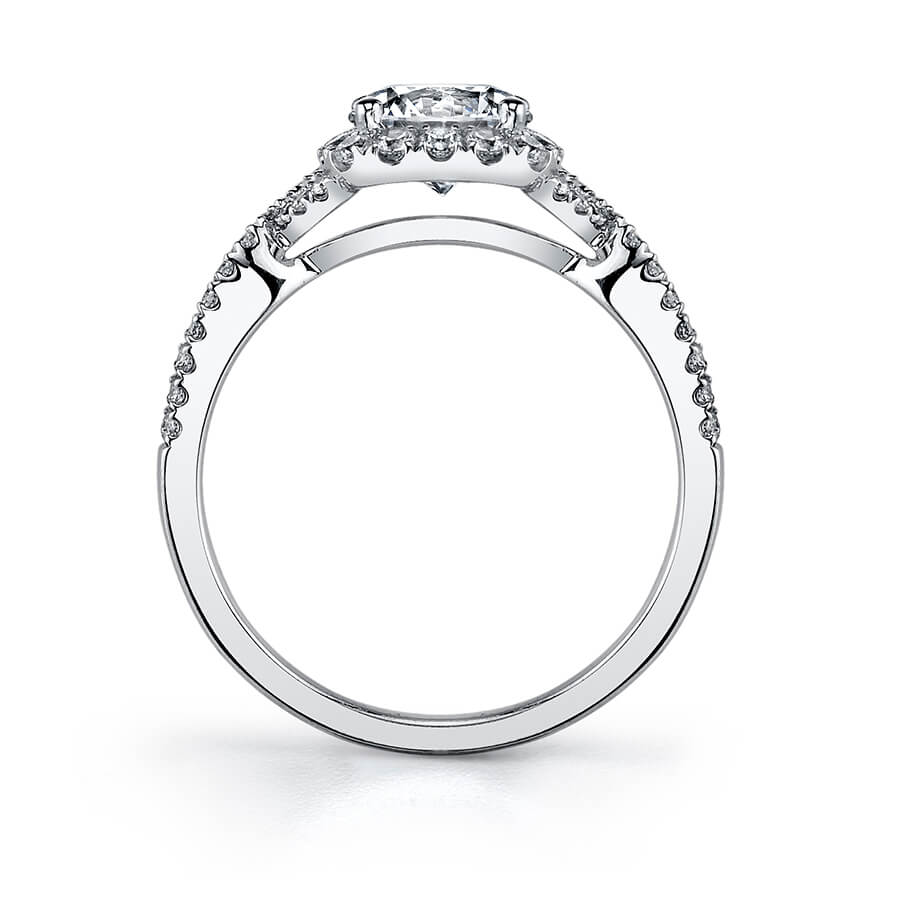Faustine - Classic Spiral Halo Engagement Ring