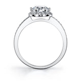 Floral Halo Oval Engagement Ring - Lilian