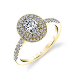 Claudia - Oval Double Halo Engagement Ring
