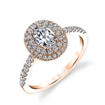 Claudia - Oval Double Halo Engagement Ring