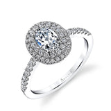 Claudia - Oval Double Halo Engagement Ring