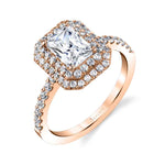 Claudia - Emerald Cut Double Halo Engagement Ring
