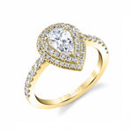Claudia - Pear Cut Double Halo Engagement Ring