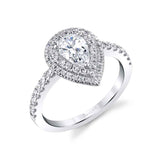 Claudia - Pear Cut Double Halo Engagement Ring