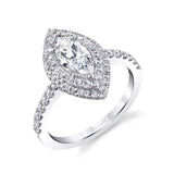 Claudia - Marquise Double Halo Engagement Ring