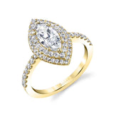 Claudia - Marquise Double Halo Engagement Ring