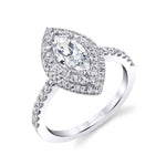 Claudia - Marquise Double Halo Engagement Ring