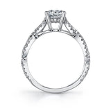 Avril - Modern Spiral Engagement Ring with Split Shank
