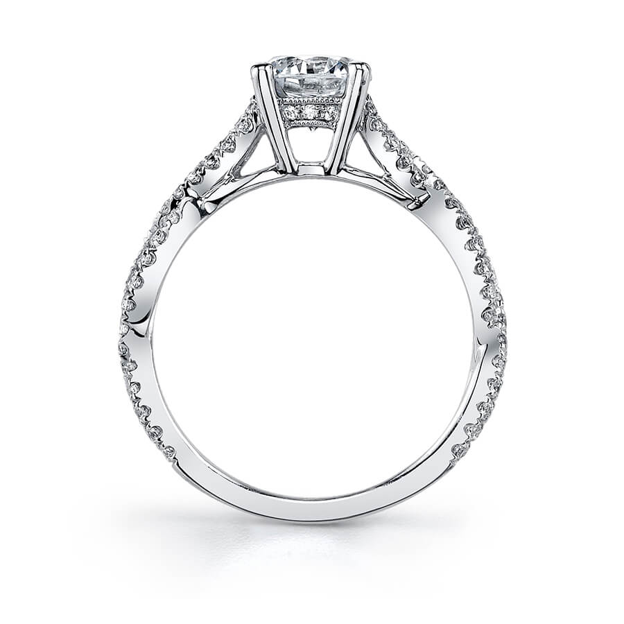 Avril - Modern Spiral Engagement Ring with Split Shank
