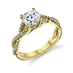 Avril - Modern Spiral Engagement Ring with Split Shank