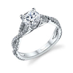 Avril - Modern Spiral Engagement Ring with Split Shank