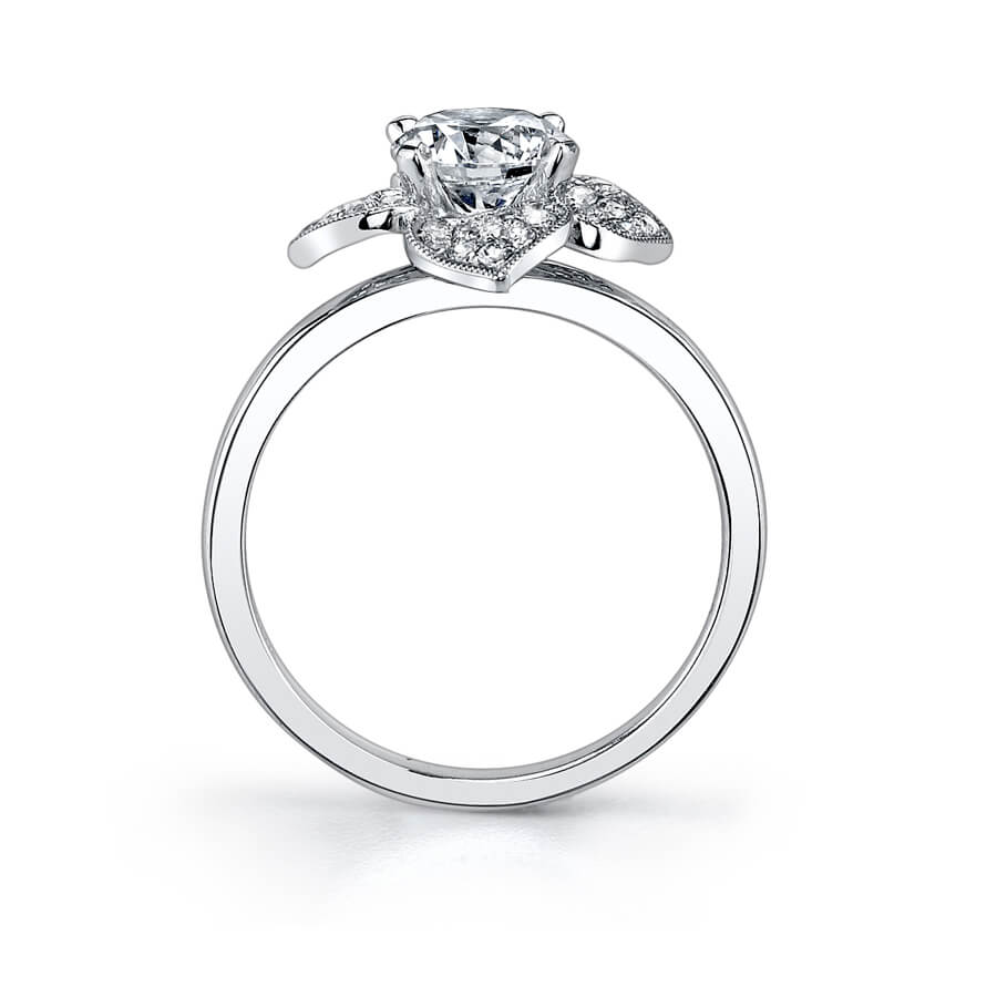Leonie - Floral Halo Engagement Ring