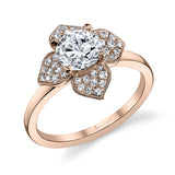 Leonie - Floral Halo Engagement Ring