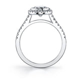 Anita - Modern Bezel Set Halo Engagement Ring