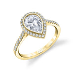 Pear Shaped Bezel Set Engagement Ring - Anita