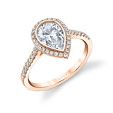 Pear Shaped Bezel Set Engagement Ring - Anita