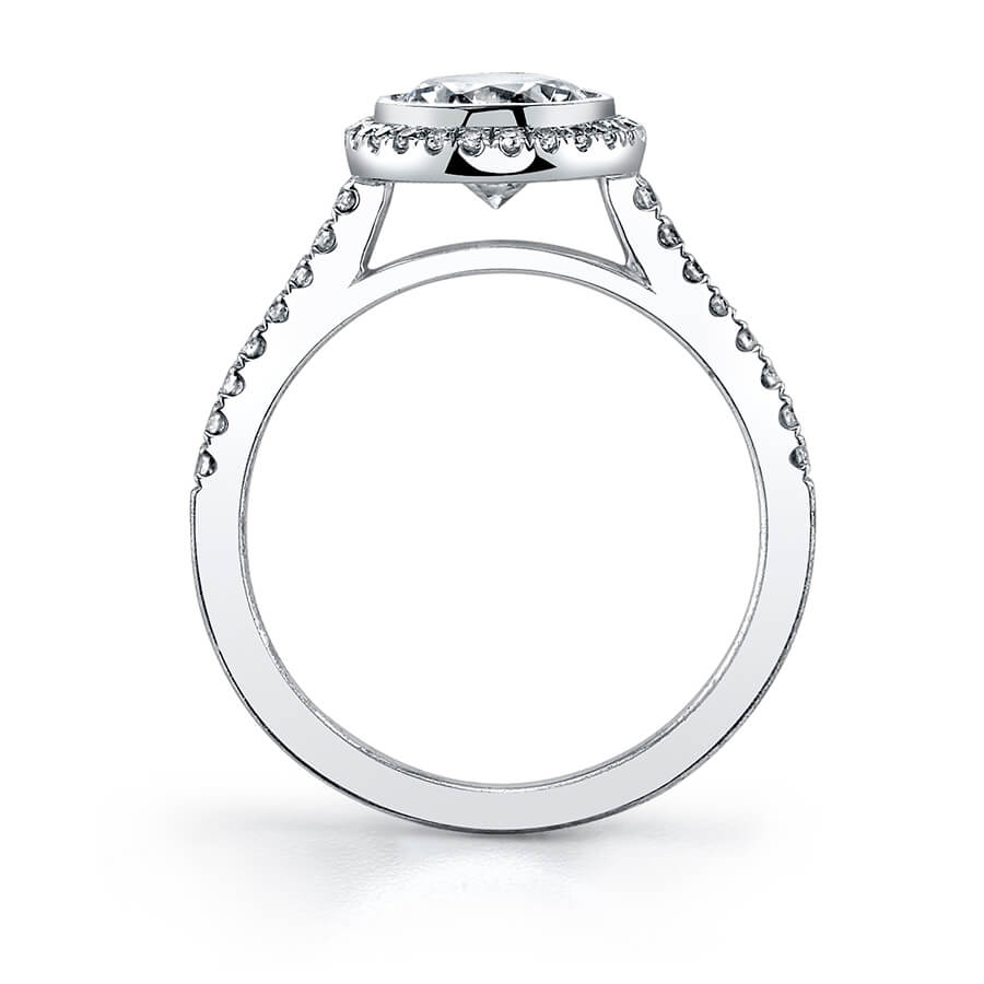 Pear Shaped Bezel Set Engagement Ring - Anita